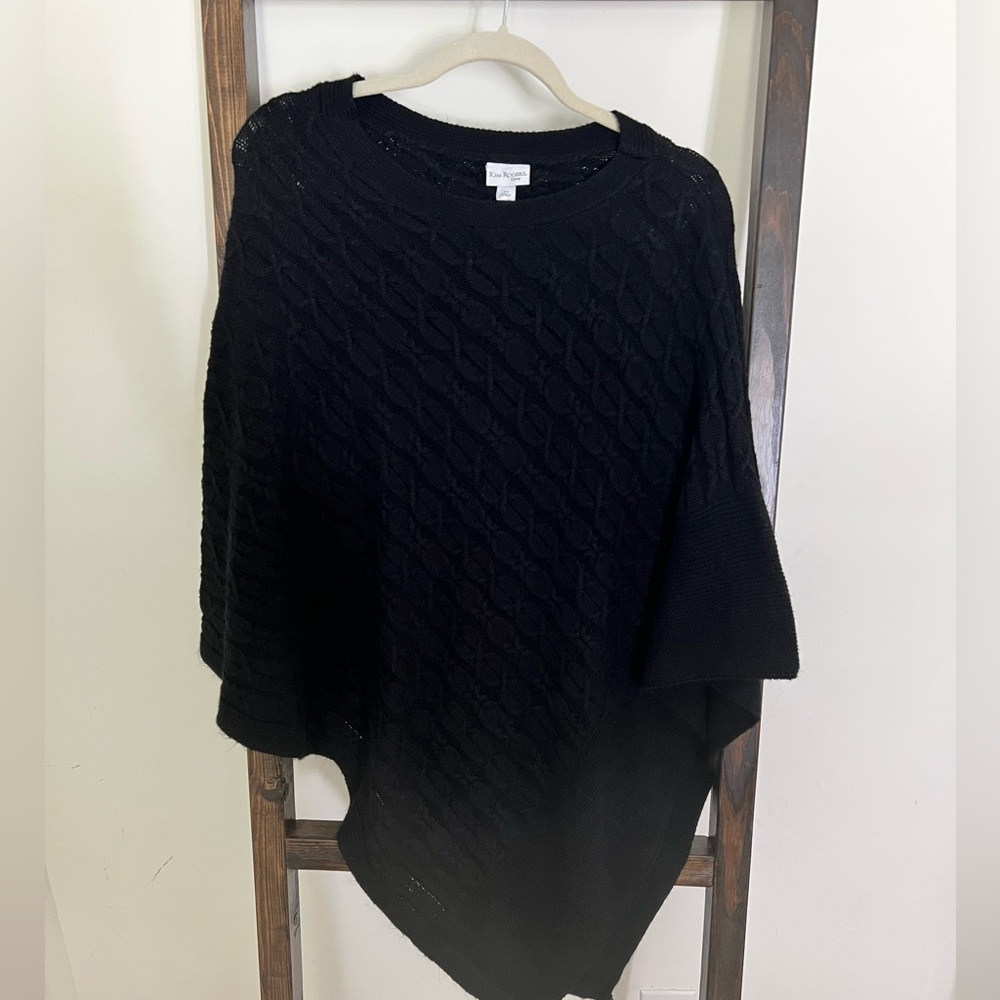 Kim Rogers Black Poncho Sweater